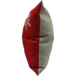 15.5 In. Red And White Snowflake Accent Pillow -Northlight Shop fraser hill farm christmas textiles fhfxmasplw red1 a0 1000