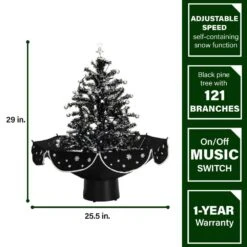 29 In. Black Christmas Tree With Star Topper And Umbrella Base -Northlight Shop fraser hill farm christmas tree toppers fstr029a blk 40 1000