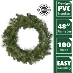 48 In. Southern Peace Artificial Holiday Wreath With Multi-Colored Battery-Operated LED String Lights 7 48 In. Southern Peace Artificial Holiday Wreath With Multi-Colored Battery-Operated LED String Lights -Northlight Shop fraser hill farm christmas wreaths ffsp048w 6gr 1f 1000