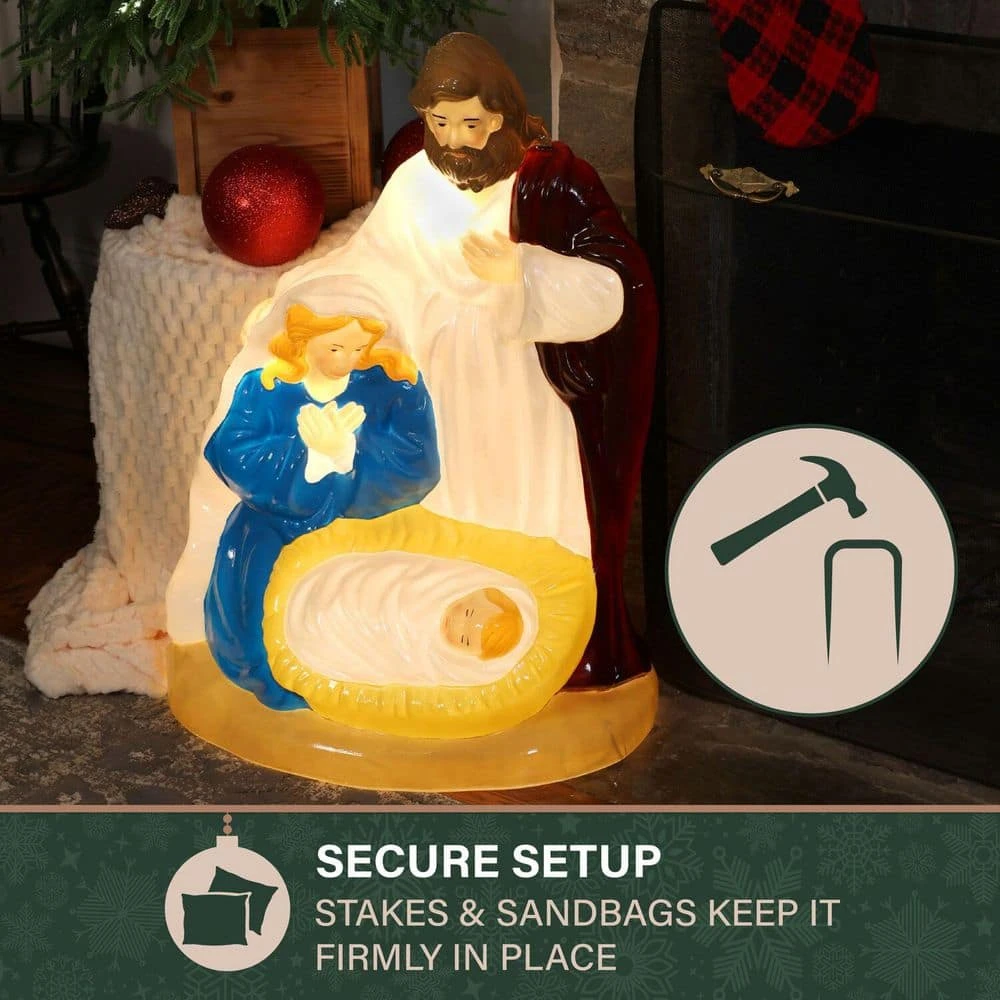 32.7 In. X 17.1 In. Pre-Lit C7 Bulb Nativity Christmas Blow Mold 5 32.7 In. X 17.1 In. Pre-Lit C7 Bulb Nativity Christmas Blow Mold - Image 5