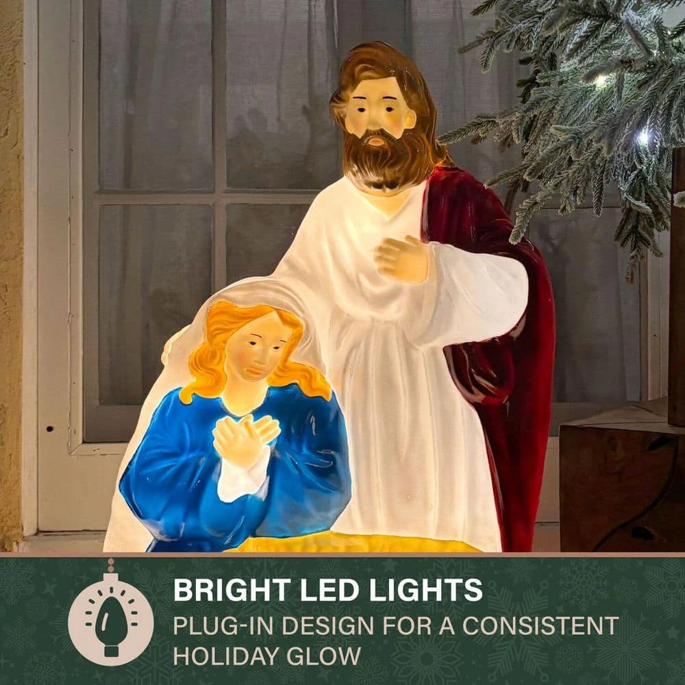 32.7 In. X 17.1 In. Pre-Lit C7 Bulb Nativity Christmas Blow Mold 6 32.7 In. X 17.1 In. Pre-Lit C7 Bulb Nativity Christmas Blow Mold - Image 6