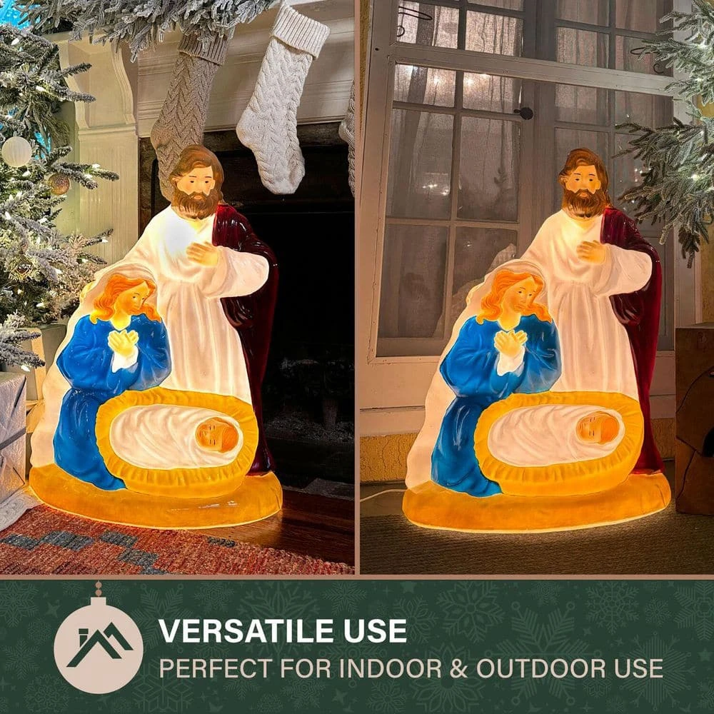 32.7 In. X 17.1 In. Pre-Lit C7 Bulb Nativity Christmas Blow Mold 7 32.7 In. X 17.1 In. Pre-Lit C7 Bulb Nativity Christmas Blow Mold - Image 7