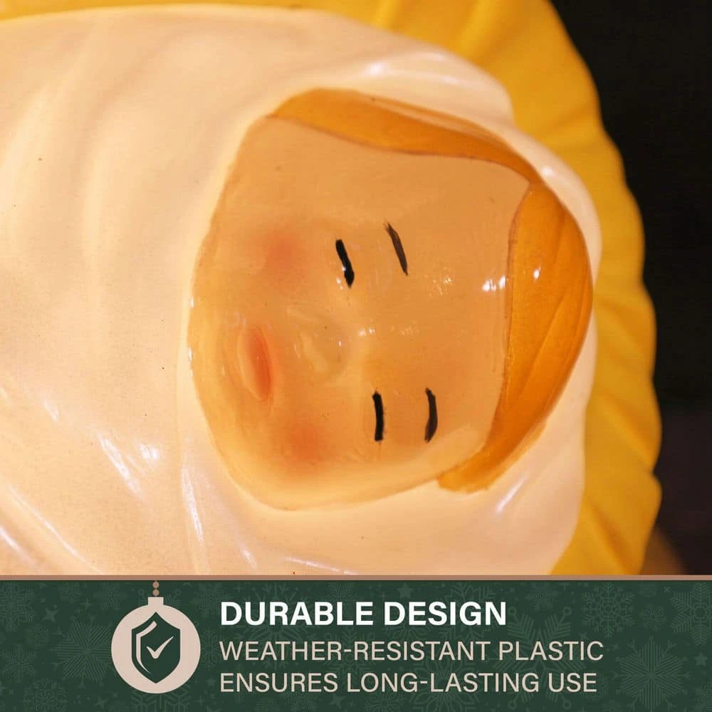 32.7 In. X 17.1 In. Pre-Lit C7 Bulb Nativity Christmas Blow Mold 4 32.7 In. X 17.1 In. Pre-Lit C7 Bulb Nativity Christmas Blow Mold - Image 4