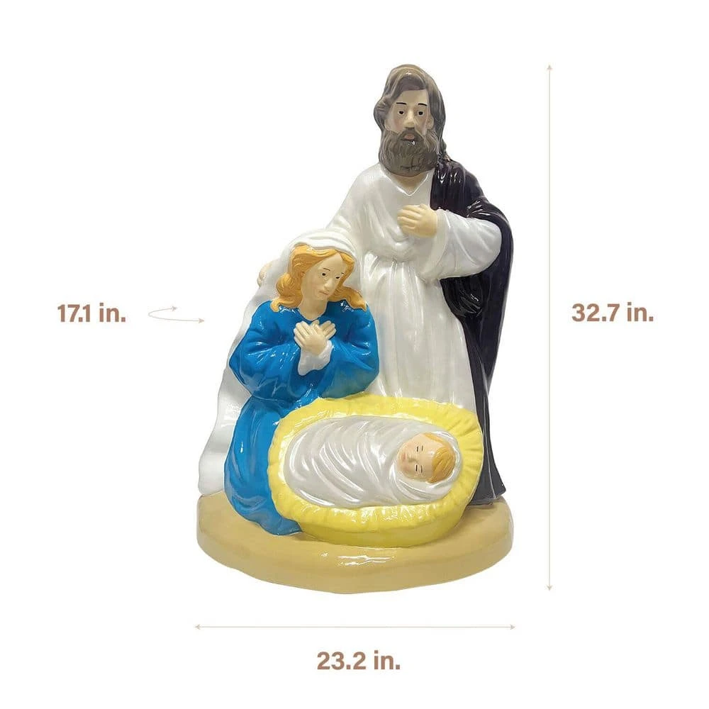 32.7 In. X 17.1 In. Pre-Lit C7 Bulb Nativity Christmas Blow Mold 2 32.7 In. X 17.1 In. Pre-Lit C7 Bulb Nativity Christmas Blow Mold - Image 2