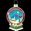 34.5 In. Christmas Musical Santa And Flying Sleigh Ornament In Red With Long-Lasting LED Lights