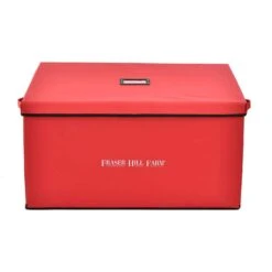 Red Polyester Christmas Ornament Storage Bag With 3-Drawers And Removable Dividers