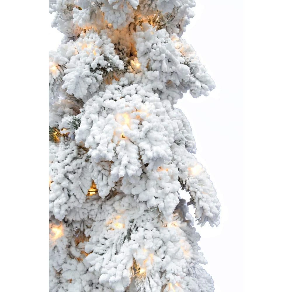 4 Ft. Elk PreLit Mountain Snow Flocked Artificial Christmas Tree With Warm White LED Lights 7 4 Ft. Elk PreLit Mountain Snow Flocked Artificial Christmas Tree With Warm White LED Lights - Image 7