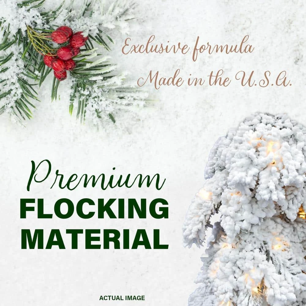 4 Ft. Elk PreLit Mountain Snow Flocked Artificial Christmas Tree With Warm White LED Lights 4 4 Ft. Elk PreLit Mountain Snow Flocked Artificial Christmas Tree With Warm White LED Lights - Image 4