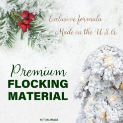 4 Ft. Elk PreLit Mountain Snow Flocked Artificial Christmas Tree With Warm White LED Lights 19 4 Ft. Elk PreLit Mountain Snow Flocked Artificial Christmas Tree With Warm White LED Lights -Northlight Shop fraser hill farm pre lit christmas trees ffem048 5sn fa 1000