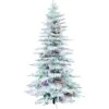 6.5 Ft. Pine Valley Flocked Artificial Christmas Tree, W/Smart Multi-Color Clear LED Lights, Remote, Easy Connect