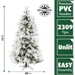 12-ft. Unlit Snow Flocked Snowy Pine Artificial Christmas Tree 12 12-ft. Unlit Snow Flocked Snowy Pine Artificial Christmas Tree -Northlight Shop fraser hill farm unlit christmas trees ffsn012 0sn a0 1000