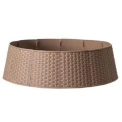 25 In. Brown Large Rattan Collar Christmas Tree Skirt -Northlight Shop gardenised christmas tree skirts qi003957 br 44 1000