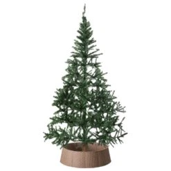 25 In. Brown Large Rattan Collar Christmas Tree Skirt