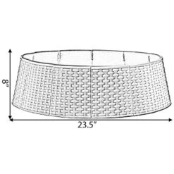 25 In. Brown Large Rattan Collar Christmas Tree Skirt -Northlight Shop gardenised christmas tree skirts qi003957 br fa 1000