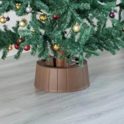 Brown Plastic Christmas Tree Stand With Screw Fastener -Northlight Shop gardenised christmas tree stands qi003953 br 1f 1000