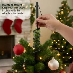 Twist-In 13 In. Black Metal Christmas Stocking Holder (1-Pack) -Northlight Shop gardenised stocking holders qi004870 4f 1000