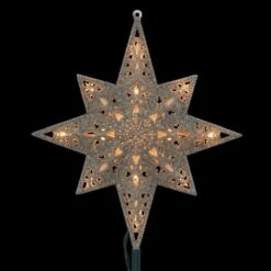 Holiday Classics 11 In. 16-Light Silver Glittered Bethlehem Star Tree Top -Northlight Shop ge christmas tree toppers 71080hd e1 1000