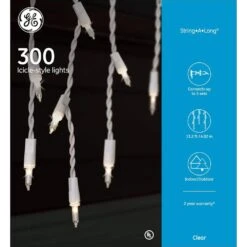 String-A-Long 300-Light Clear Icicle Light Set -Northlight Shop ge icicle lights 61516hd 1d 1000