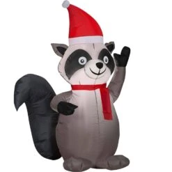 3.5 Ft. Airblown Inflatable Pre-lit Raccoon 15 3.5 Ft. Airblown Inflatable Pre-lit Raccoon -Northlight Shop gemmy christmas inflatables 112107x c3 1000