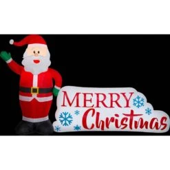 5.5 Ft. H X 8.5 Ft. L Airblown Inflatable Santa And Merry Christmas Scene