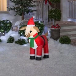 3 Ft. W X 2 Ft. D X 4 Ft. H Airblown Inflatable Goat In Santa Suit -Northlight Shop gemmy christmas inflatables 115819x 4f 1000