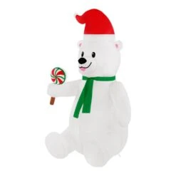 6 Ft Pre-Lit LED Airblown Polar Bear With Lollipop Christmas Inflatable 7 6 Ft Pre-Lit LED Airblown Polar Bear With Lollipop Christmas Inflatable -Northlight Shop gemmy christmas inflatables 21gm11152 40 1000
