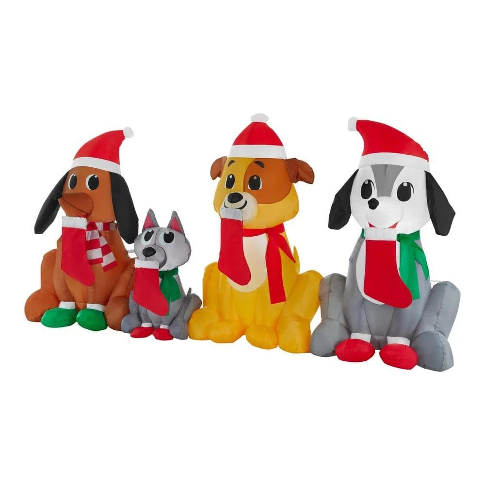 7.5 Ft Pre-Lit LED Airblown Stocking Pet Pals Christmas Inflatable 3 7.5 Ft Pre-Lit LED Airblown Stocking Pet Pals Christmas Inflatable - Image 3