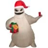 3.5 Ft. Tall Christmas Inflatable Airblown-Oogie Boogie With Santa Hat And Present-SM-Disney