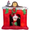 5 Ft. W X 5.6 Ft. H Inflatable Santa's Head Popping Down At Fireplace Scene -Northlight Shop gemmy christmas inflatables g 13466 64 1000