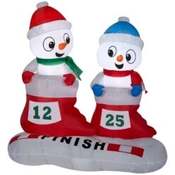 4 Ft. H Airblown Snowman In Stocking Races-SM