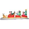 5.5 Ft. H X 3 Ft. W X 15 Ft. 49 In.L LED Lighted Christmas Inflatable Animated Airblown-Mickey And Friends Sleigh Disney -Northlight Shop gemmy christmas inflatables g 883088 64 1000