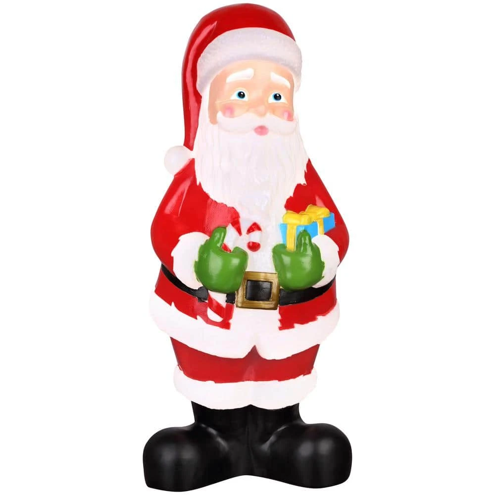 1-Light LED White Constant Lighted Blow Mold Outdoor Decor-Vintage Santa-SM 1 1-Light LED White Constant Lighted Blow Mold Outdoor Decor-Vintage Santa-SM