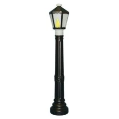 40 In. Black Lamp Post Statue
