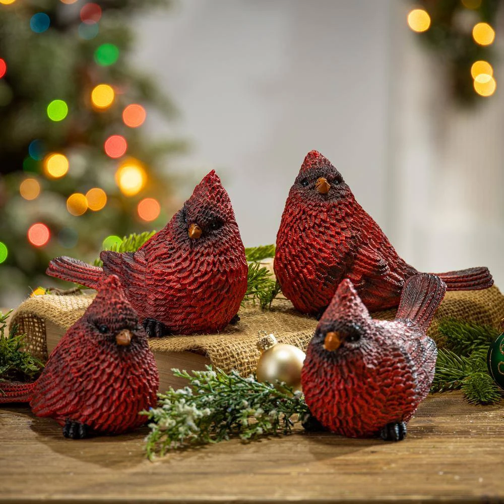 4 In. H Resin Cardinal Figurine (Set Of 4) 3 4 In. H Resin Cardinal Figurine (Set Of 4) - Image 3