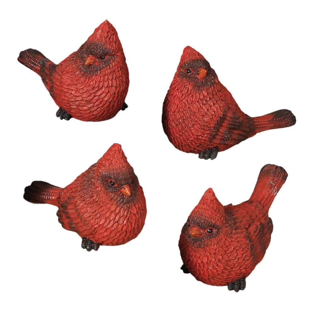 4 In. H Resin Cardinal Figurine (Set Of 4) 1 4 In. H Resin Cardinal Figurine (Set Of 4)