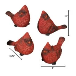 4 In. H Resin Cardinal Figurine (Set Of 4) 4 4 In. H Resin Cardinal Figurine (Set Of 4) -Northlight Shop gerson international christmas figurines 2017170ec c3 1000