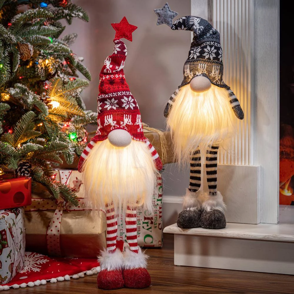 26.7 In. H Battery Operated Lighted Holiday Plush Gnomes (Set Of 2) 3 26.7 In. H Battery Operated Lighted Holiday Plush Gnomes (Set Of 2) - Image 3