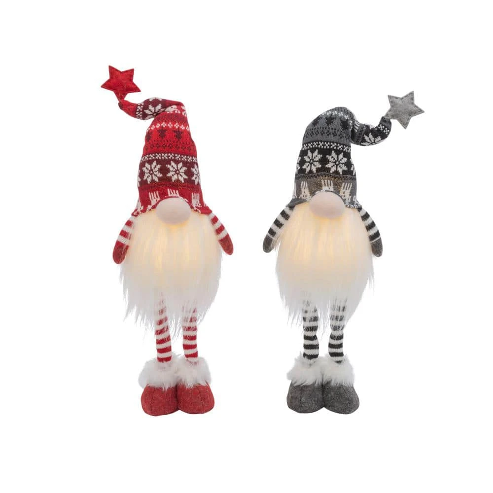 26.7 In. H Battery Operated Lighted Holiday Plush Gnomes (Set Of 2) 1 26.7 In. H Battery Operated Lighted Holiday Plush Gnomes (Set Of 2)