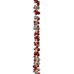 58.5 In. Long Electric Red And Silver Lighted Orament Strung Garland