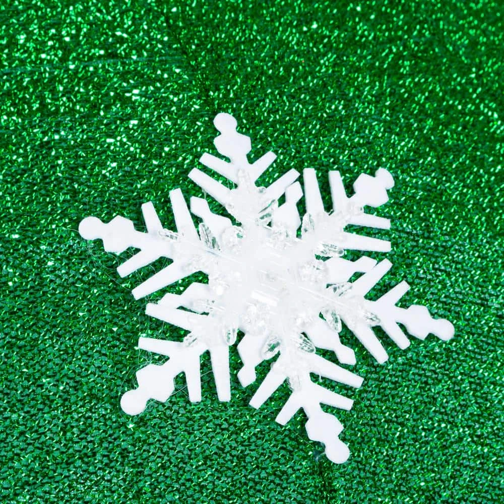 Festive 60cm Diameter Collapsible Green Ball With Snowflake Design And LED Lights 3 Festive 60cm Diameter Collapsible Green Ball With Snowflake Design And LED Lights - Image 3