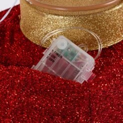 Vibrant 60cm Diameter Red Collapsible Ball With Snowflake Design And LED Lights -Northlight Shop gerson international christmas inflatables 2742930ec r 1f 1000