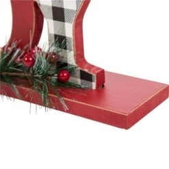 11 In. L Wooden Christmas Plaid JOY Table Decor 9 11 In. L Wooden Christmas Plaid JOY Table Decor -Northlight Shop glitzhome christmas centerpieces 1114202576 1f 1000