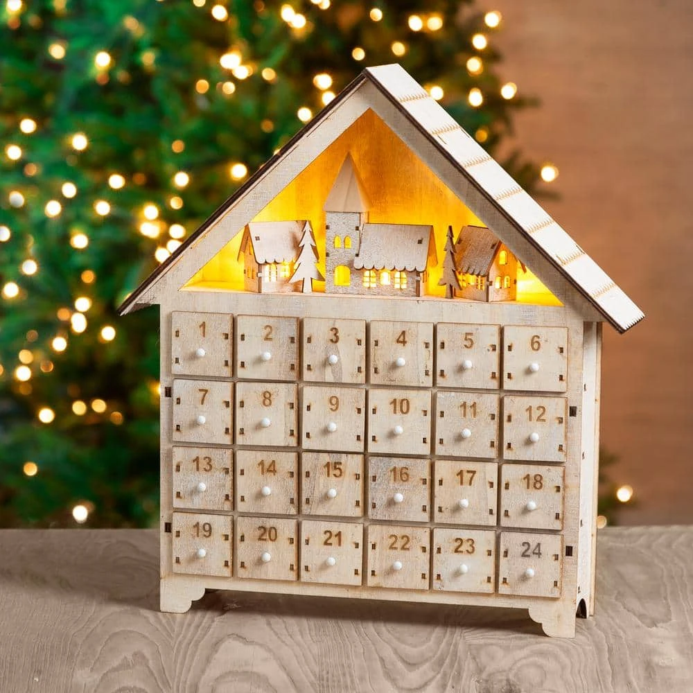 14.17 In. L Wooden LED Countdown Farmhouse 1 14.17 In. L Wooden LED Countdown Farmhouse