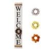 60 In. H Wooden Welcome Porch Sign With 4 Changable Wreathes (Spring/Patriotic/Fall/Christmas) -Northlight Shop glitzhome christmas figurines 2004000003 64 1000
