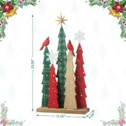 23.5 In. H Wooden Christmas Tree Table Decor (KD) -Northlight Shop glitzhome christmas figurines 2009800026 c3 1000
