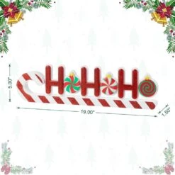 5 In. H Christmas Wooden Epoxy HOHOHO Candy Cane Table Decor -Northlight Shop glitzhome christmas figurines 2009900066 4f 1000