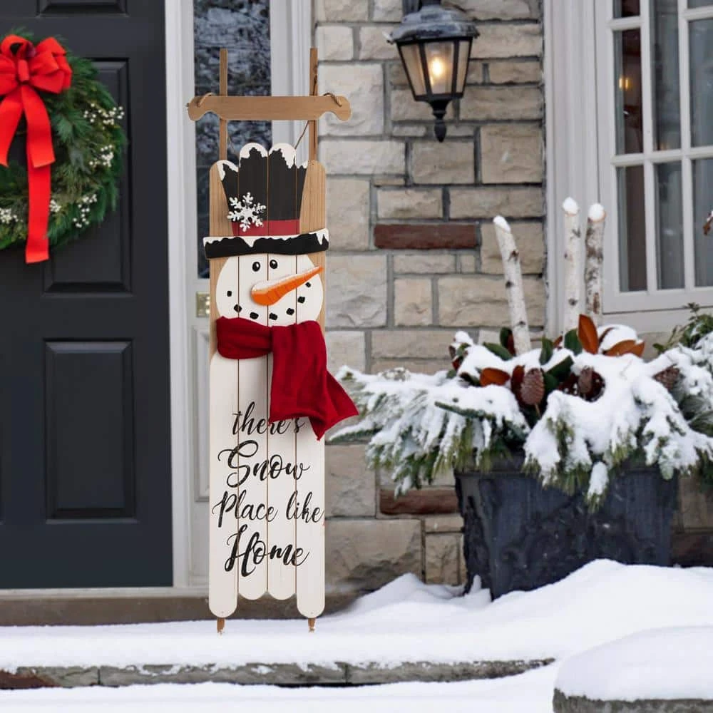 42 In. H Wooden Christmas Snowman Porch Sign 9 42 In. H Wooden Christmas Snowman Porch Sign - Image 9