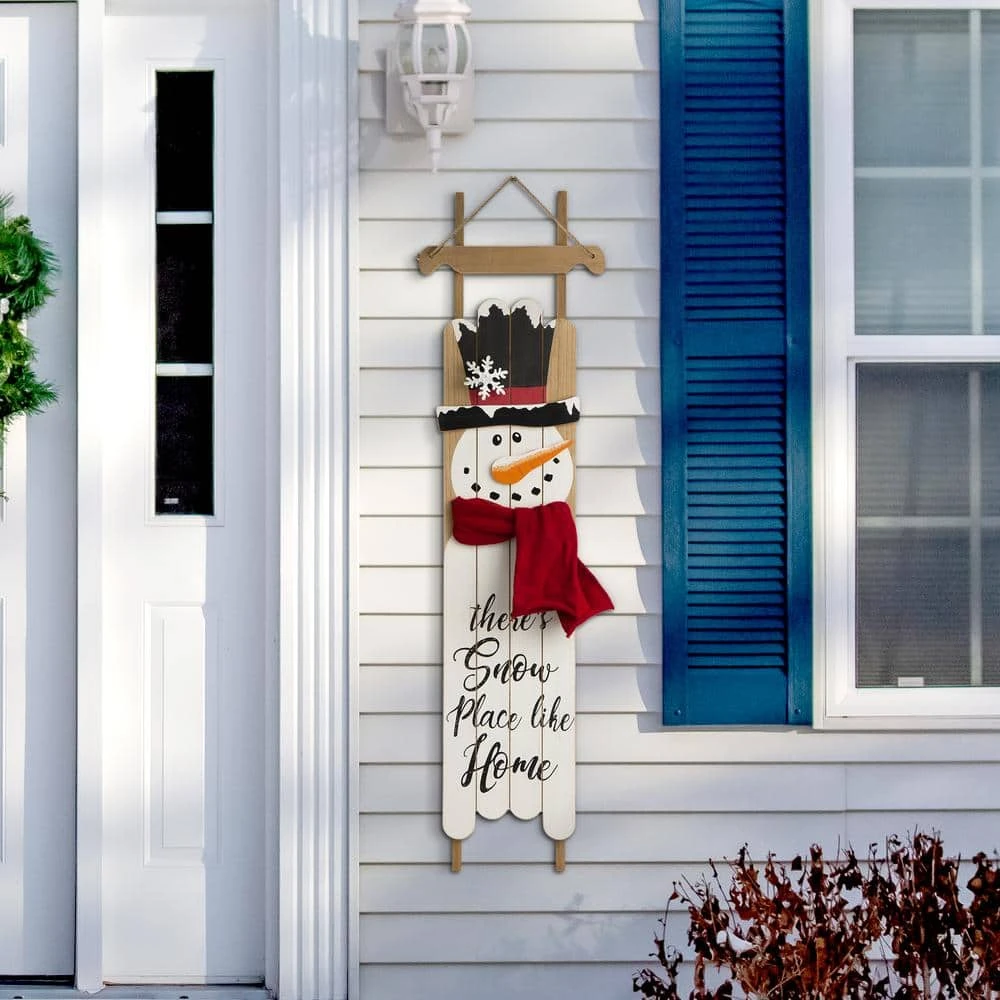 42 In. H Wooden Christmas Snowman Porch Sign 3 42 In. H Wooden Christmas Snowman Porch Sign - Image 3