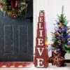 42.13 In. H Wooden Double-Sided BELIEVE Porch Decor -Northlight Shop glitzhome christmas figurines 2010100010 64 1000