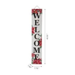 42 In. H Lighted Wooden Poinsettia WELCOME Porch Sign 11 42 In. H Lighted Wooden Poinsettia WELCOME Porch Sign -Northlight Shop glitzhome christmas figurines 2010100026 4f 1000